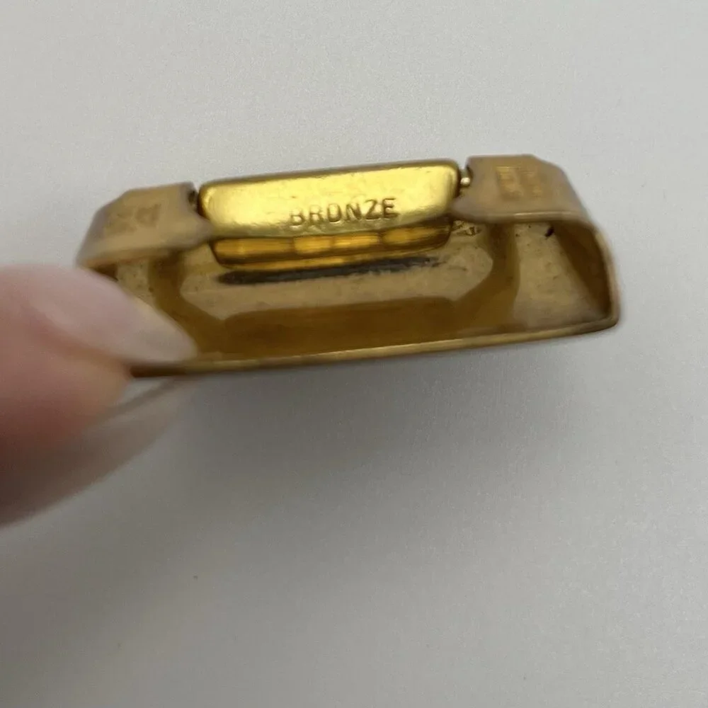 Vintage Hickok Initial N Belt Buckle Gold Tone Bronze Duro Plate USA Made MCM